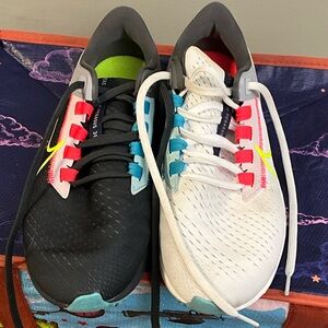 Nike Black and White Running Shoes with Colorful Accents